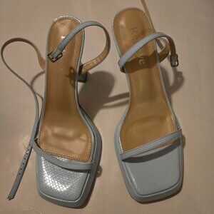 Light Blue Strappy Spool Heel Shoes